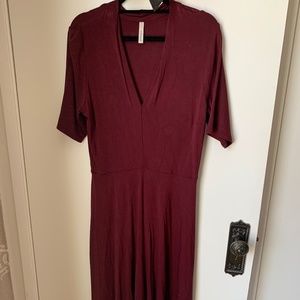 Stretchy Wine color a-line dress from ModCloth - 1x